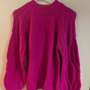 Hot pink sweater. Worn once. Very warm.